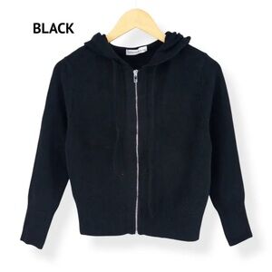 Zenana Full Zip Hoodie Sweater - NEW Small Black 🖤